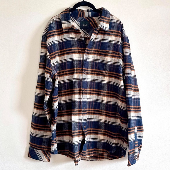NWT Rails Forrest Heavy Flannel Shirt | Men’s XL | Oat Umber Steel Cotton - Picture 3 of 10